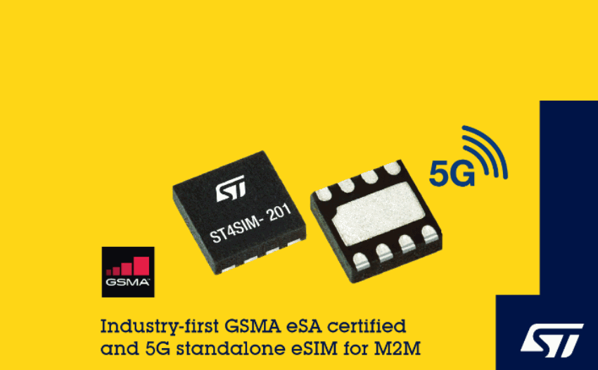 意法半导体5GM2M嵌入式SIM卡芯片通过最新GSMAeSA(安全保障)认证-芯城品牌采购网